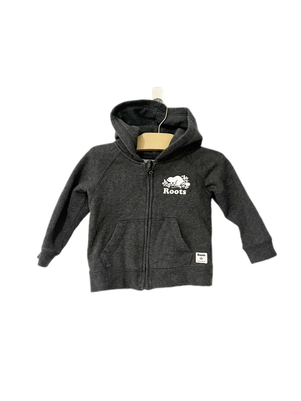 Roots Baby 12-18m Kids Charcoal Gray Zip-Up Hoodie
